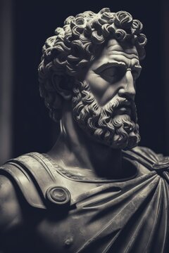 Marcus Aurelius statue, Stoics and stoicism motivational  and inspirational quotes, Generative AI