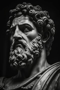 Marcus Aurelius statue, Stoics and stoicism motivational  and inspirational quotes, Generative AI