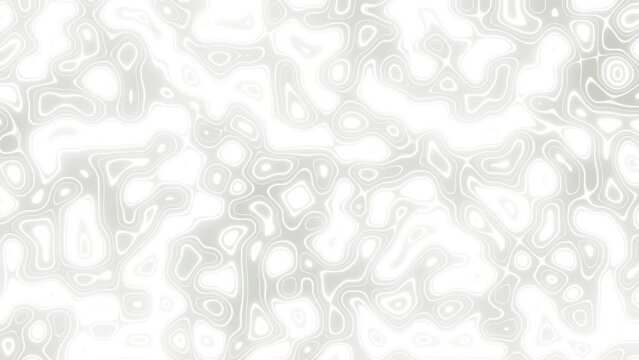 Abstract White Wavy Background Flowing Paint 3d render. Liquid Pattern or Looped Fluid Flow. Vj and Dj Music Backdrop. Kaleidoscope
