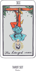 Vector hand drawn Tarot card deck.  Major arcana .  Engraved vintage style. Occult, spiritual and alchemy symbolism - obrazy, fototapety, plakaty