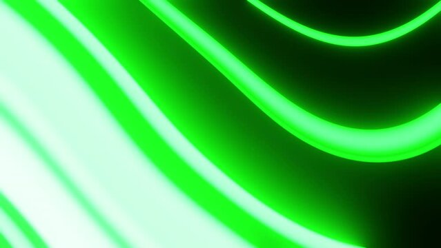 Green Blurry Glowing Gradient Waves Abstract Background 3d Render. Psychedelic Geometric Shapes for Vj Loop or Dj Disco Dance