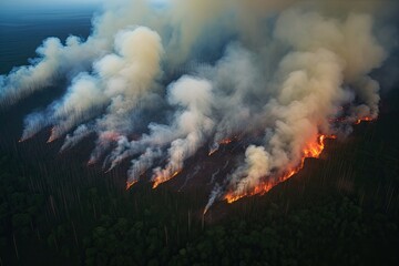 Fototapeta na wymiar Raging forest fire - AI Generated