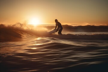 "Surfing at Sunrise"
