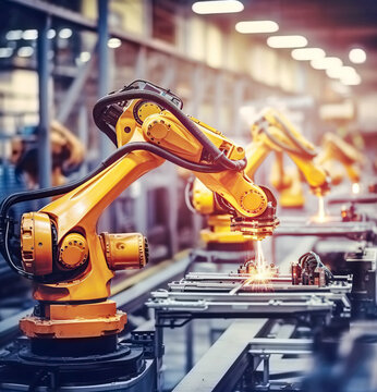 Cnc laser welding machine. Processing and laser cutting metal in the industrial factory. Digital programmed machine tools. Created with generative Ai