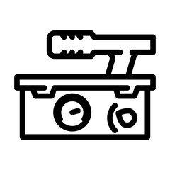 geiger counter nuclear energy line icon vector. geiger counter nuclear energy sign. isolated contour symbol black illustration