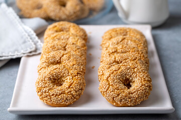 Ramadan sweets background. Cookies of El Fitr Islamic Feast. Egyptian cookies 