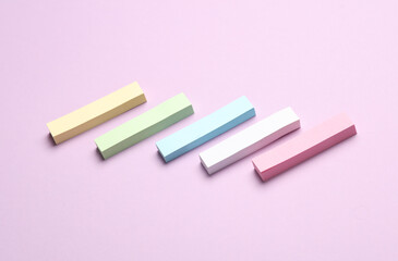 Multicolored stickers for notes on a pastel background