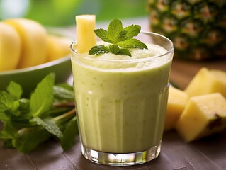 Pineapple and Mint Shake,Generative AI