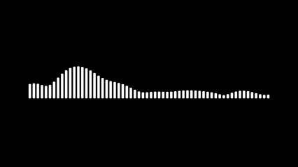 White audio waveform spectrum, black background. abstract White  audio spectrum lines background