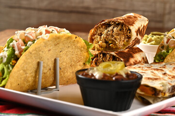 mexican food tacos guacamole jalapeno pepper quesadillas nacho tortilla tex-mex cuisine healthy food spiced tomato and onion