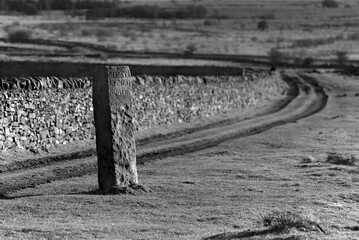 Ancient Road Marker Indicating the Old Sheffield Road Located Near the New Sheffield Road and Clodhall Lane, Derbyshire