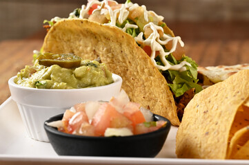 mexican food tacos guacamole jalapeno pepper quesadillas nacho tortilla tex-mex cuisine healthy food spiced tomato and onion