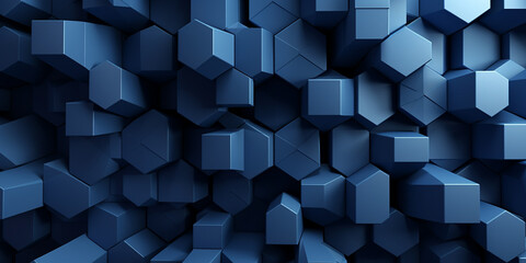 Schöner moderner Hintergrund für Webdesign und Druckvorlage im futuristischem Design mit Würfel in blau, ai generativ