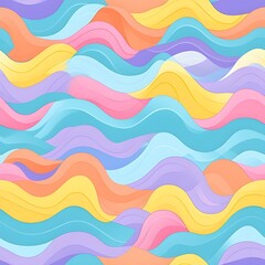 curly wavy pastel 80s pattern