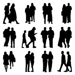 Vector Collection Set of Socialite People Silhouettes