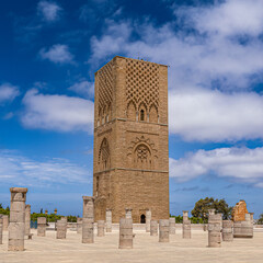 The Hassan Tower is the unfinished minaret of the equally unfinished Great Mosque in the Moroccan...