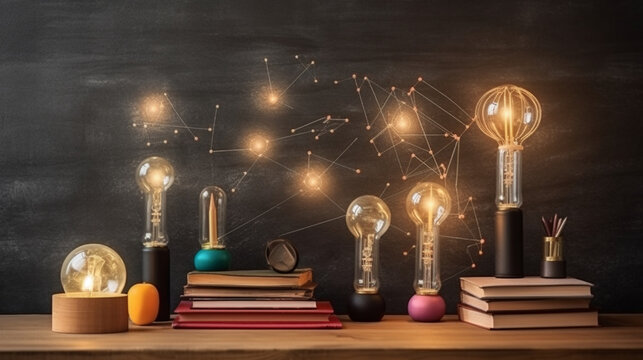 The educational concept of using a blackboard. Generative AI