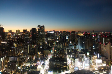 Obraz premium 東京の夜景／高層ビル群／新橋 City of Tokyo