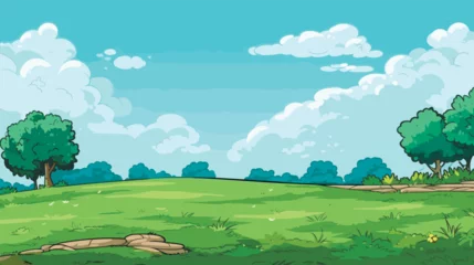 Deurstickers Koraalgroen spring landscape background, simple, vector illustration