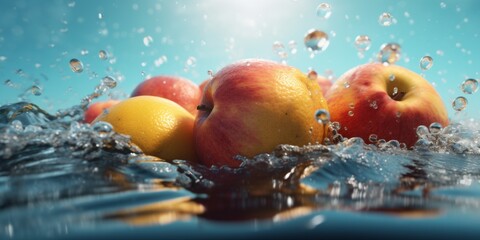 Fototapeta na wymiar background drop strawberry food fresh vitamin water fruit agriculture green healthy. Generative AI.