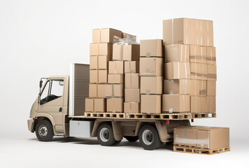 truck with box. moving and transportation. generative AI