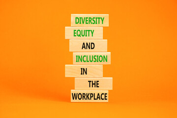Diversity equity inclusion symbol. Concept words Diversity Equity and Inclusion in the workplace on...