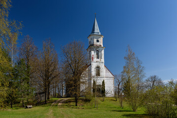 Fototapeta na wymiar Lutheran church in Remte, Latvia.