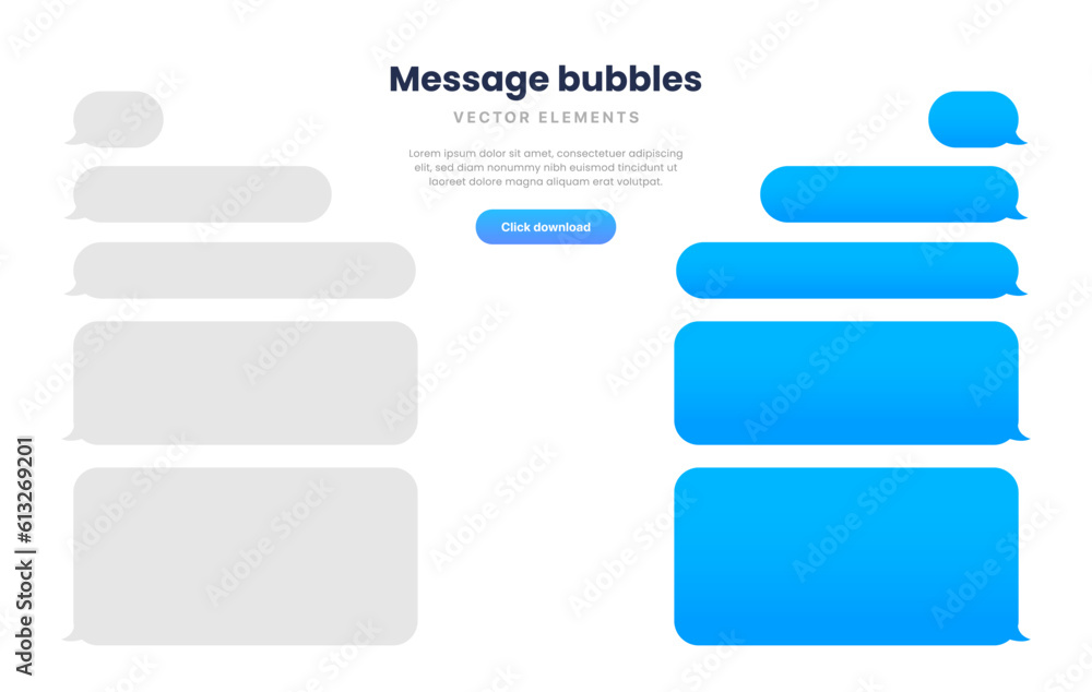 Aufkleber Message smartphone template. Mobile chatting sms app template bubbles. Message bubbles chat on smartphone icons. Phone chatting sms template bubbles
