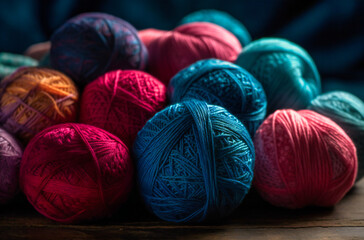 different colors of balls of yarn