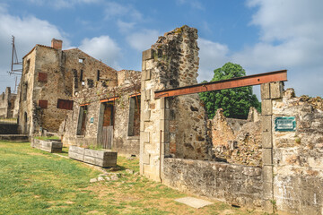 The old ruïnes of the town Oradour-sur-Glane in France.