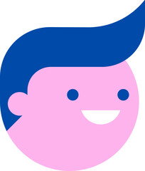 Young boy head flat cartoon