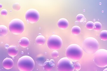 3D Illustration. Shiny balls with different size on pink color background. Abstract background concept ai generative
