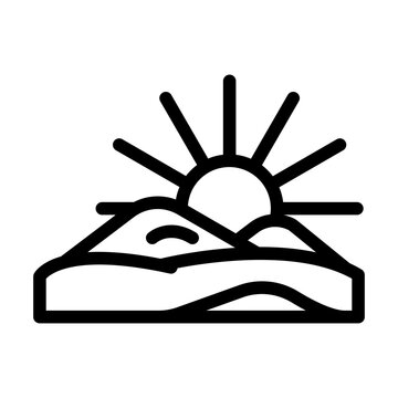 recommend clip art: lanscape sunrise sun summer sunlight line icon vector. lanscape sunrise sun summer sunlight sign. isolated contour symbol black illustration