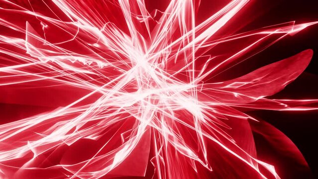 Red energy flow or atom splitting, thermonuclear reaction containment, pulsing plasma prominences 3d render. Vj Loop for Dj Disco Dance Nightclub