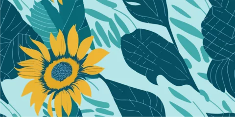 Gardinen Floral Delicacy: Exquisite Flower and Sunflower Vector Illustrations © valenia