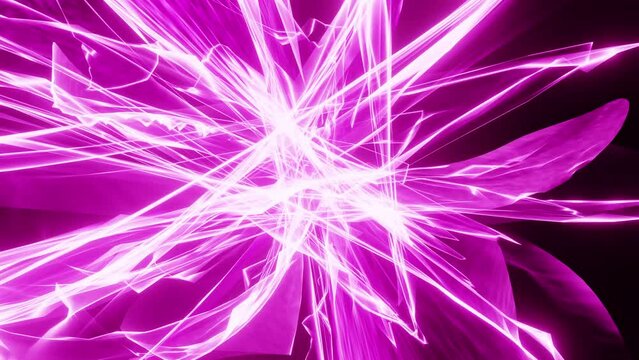Purple energy flow or atom splitting, thermonuclear reaction containment, pulsing plasma prominences 3d render. Vj Loop for Dj Disco Dance Nightclub
