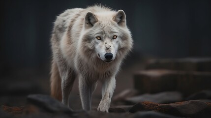 Fototapeta premium gray wolf canis lupus