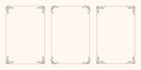 A set of vector frames with gorgeous corner decor