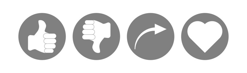 Like and dislike button,vector illustration ,repost icon in line style, social media repost symbol.