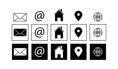 Message Icon, email or news Illustrations , vector, home icon , simple forms of point of location ,go to web symbol.