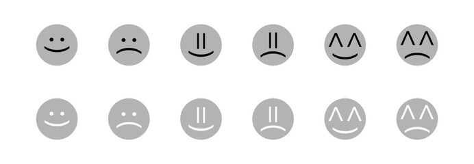 Set of smiley icons: different emotions