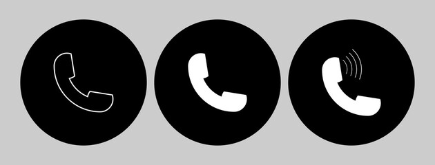 Phone icon in trendy flat style isolated on white background, telephone symbol, vector illustration,  symbol pack,black and white illustration, smartphone, Old phone logo sign shape collection.