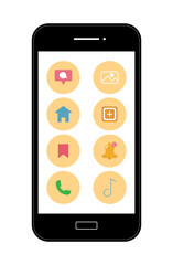 Phone vector with blank white screen isolated on white background,phone menu,icon