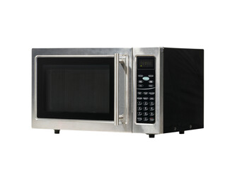 Vintage microwave oven isolated with cut out background.