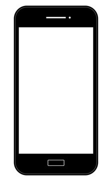 phone vector with blank white screen isolated on white background