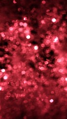 Vertical Full frame defocused and Bokeh particle snow and tinsel glow. Festive red and white gala glitter abstract bokeh wallpaper background. Celebration, Christmas New Year and luxury party concepts