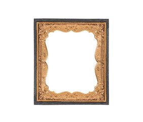 Old Antique Victorian tintype photo holder frame isolated with cut out center.