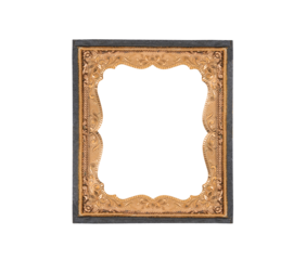 Old Antique Victorian tintype photo holder frame isolated with cut out center.