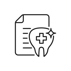 Dental health reports icon line style isolated on white background. Vector illustration