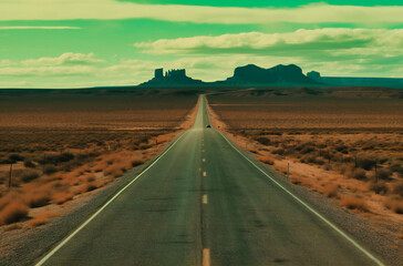 Fototapeta na wymiar the road to monument valley is long